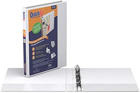 QuickFit View Binder, 5/8 Inch, Round Ring, White (88000)...