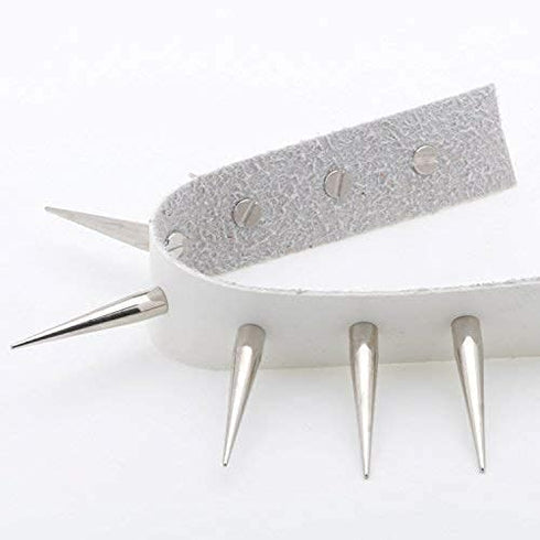 Uviviu 20 Pcs 40mm Spike and Studs, Metalic Rivet Screw on Cone for Leather Crafts Punk DIY Clothing (40MMx20Pcs, Silvery)...
