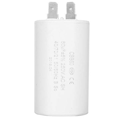 CBB60 Run Capacitor, AC 250V 60uF Motor Run Start Capacitor Frequency 50/60Hz 2 Pin for Motor Air Compressor...