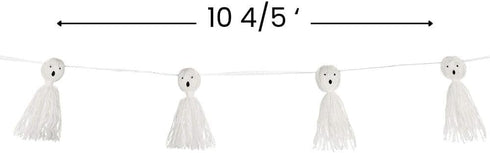 Yarn Ghosts with Googly Eyes Tassel Garland - 5" x 10.5" (1 Count) - Spooky Fun Halloween Decor for Parties & Homes...