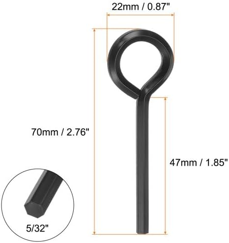 10 Pack Black 5/32 inch Standard Hex Dogging Key with Full Loop, Hex Dogging Key, Allen Key Sets Wrench Fit on Keychain Push Bar Panic Exit Device...