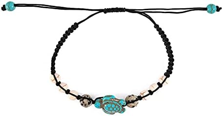 Fuqimanman2020 2pcs Bohemian Turquoise Turtle Beaded Braided Bracelet Set Adjustable String Strand for Women Summer Beach Holiday Jewelry...