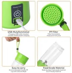 Generic Portable Blender, Purple, USB Rechargeable, Detachable Attachment, 380ml Capacity...