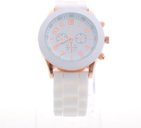 Unisex Silicone Gel Ceramic Style Jelly Band Classic Watch Black...