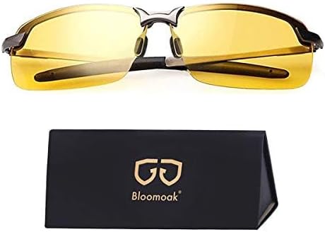 B BLOOMOAK Night Driving Glasses, Polarized Sports Night Vision Glasses - Anti glare, UV 400 Protection, Ultra Light...