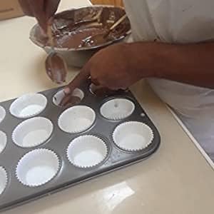 Giant Muffin Cups - 250 Pc - USA MADE -White Cupcake Liners for Baking Fluted Giant Muffin Liners Paper Liners for Large/Jumbo Muffins- Food-Grade...