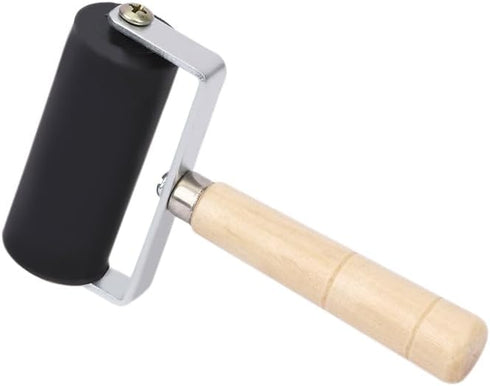 2Pcs Professional Rubber Roller Brayer,6cm Rubber Roller Brayer with Wooden Handle Ink Painting Printmaking Roller Art Stamping Tool...