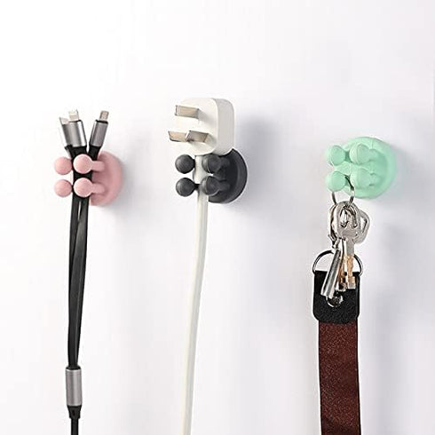 Silicone Toothbrush Holders - 6 Pcs Razor Hooks Adhesive Wall Mounted for Hanging Towel Key Plug Cable, Utility Decoration Hook Stick to Dorm Room...