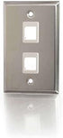 C2G 41013 Composite Video and RCA Stereo Audio Pass Through Single Gang Wall Plate, Brushed Aluminum...