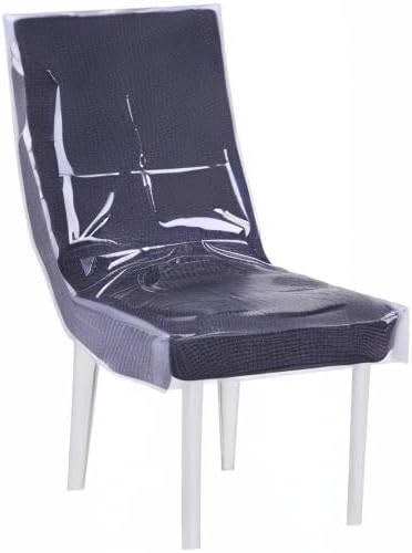 jezmozo Dining Chair PVC Plastic Covers-Heavy Duty Clear Slipcovers Seat Protectors Waterproof Covers 20" W x 19.3" D(Clear, 2)...