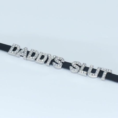 2 PCS DADDY'S +DADDY'S Choker Necklaces,Rhinestone DDLG Chokers Matching Daddy Lingerie,Sexy Dad Collar For Women Honey Princess Hotwife Girls,Fau...