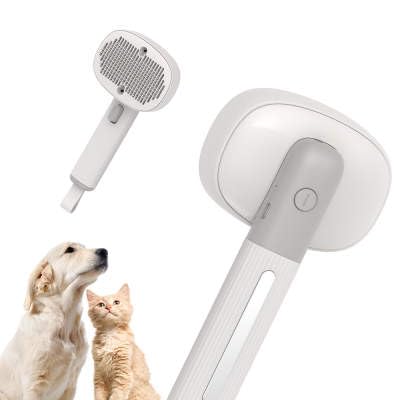 DOC'S 4 in 1 Multifunctional Vibration Massage Pet Comb Negative Ion One Click Self Cleaning Slicker Pet Grooming Brush for Dogs Cats...