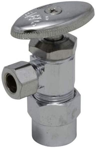 PROFLO PFXAV32C 1/2" x 3/8" Multi Turn Angle Supply Stop - Chrome...