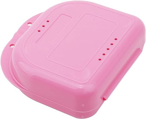 1Pc Pink Mouth Guard Case Orthodontic Retainer Box Denture Storage Container, Pink Attractive Design Easy to Clean and Store Convenient to Carry,O...