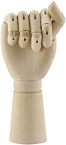 Wood Artist Drawing Manikin Articulated Mannequin with Wooden Flexible Fingers 10" Left Hand (10 inches-The Right Hand)...