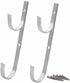 WWD POOL Swimming Pool Aluminum Pole Hanger Set, Blue, 1-Pack (2 Hooks), for Telescoping Poles, Leaf Rakes, Skimmers, Nets, Brushes, Vacuum Hoses ...