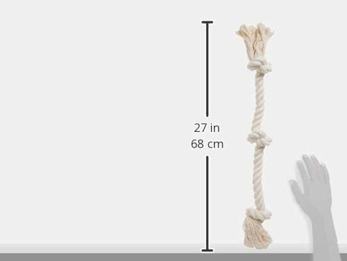 Mammoth Flossy Chews 100 Percent Natural Cotton Rope Dog Toys - Premium White Knot Dog Rope Toy - Interactive Dog Tug Toy - Tug Dog Chew Toy for M...