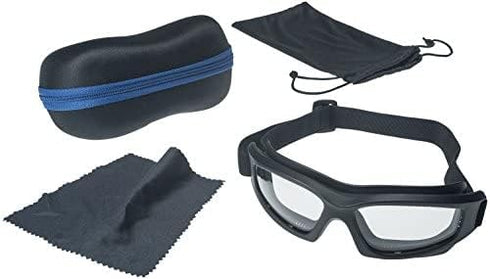 Motorcycle Goggles For Men: Heavy-Duty Motorcycle Riding Goggles w/Hard Case, Cleaning Cloth, & Pouch...