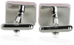 Pink Glass Cufflinks with Painted Flowers with Presentation Box...