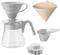 Hario V60 Pour Over Starter Set with Dripper, Glass Server, Scoop and Filters, Size 02, Pale Grey...