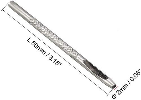 Utoolmart 2mm Round Hollow Punch Leather Craft Punch Tool, Round Carbon Steel Leather Craft Hollow Hole Punch Cutter, 1 Pcs...