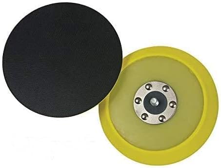 Lake Country Dual-Action 6” Backing Plate - Flexible Polishing Pad Plate w/Smooth Finish - Hook and Loop Pad Fastener - Black & Yellow Polisher Ba...