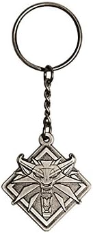 JINX The Witcher 3 White Wolf Medallion Metal Key Chain, Metallic, 1.75" Tall...
