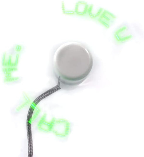 PowerTRC LED Programmable Message Fan with Customized Drawing - USB Powered (Green LED)...