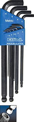 Eklind Tool 13509 Stubby-Ball-Hex-L Key allen wrench - 9pc set Metric MM sizes 1.5-10 Long series...