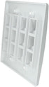 RiteAV - Keystone Wall Plate Double Gang 12-Port White (1 Piece Flush)...