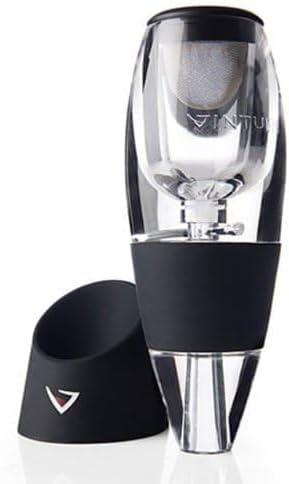 Vinturi Red Wine Aerator Includes Base Enhanced Flavors with Smoother Finish, Black...