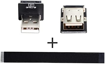 NFHK Up Angled USB 2.0 Type-A Male to Female Extension Data Flat Slim FPC Cable for FPV & Disk & Scanner & Printer 50CM...