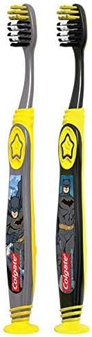 Colgate Batman Toothbrush for Children with Suction Cup, Kids 5+ Years Old, Extra Soft, Pack of 6...