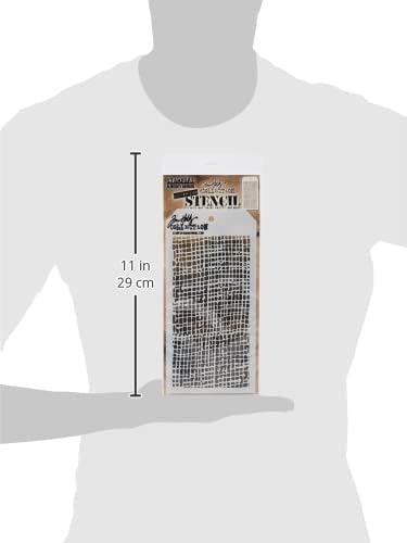 Stampers Anonymous Tim Holtz Layered Stencil, 4.125 by 8.5-Inch, Burlap...