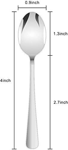 Tiny Spoons Set of 12, Small Coffee Spoons Mini Stainless Steel Spoons for Dessert, Appetizer,Ice Cream (4 inch)...