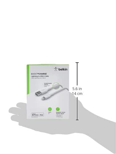 Belkin BoostCharge Braided Lightning Cable - 3.3ft/1M - MFi Certified Apple iPhone Charger USB to Lightning Cable - iPhone Cable - iPhone Charger ...