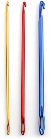 NX Garden Crochet Hook 3PCS Afghan Tunisian Aluminium Crochet Hook Knitting Needle with Eye for Sewing Accessories......