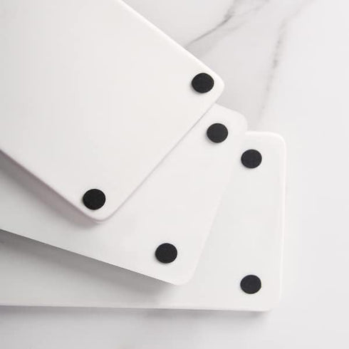 Bathroom Sink Organizer - Ceramic Kitchen Tray, Small Rectangle Candle & Jewelry Tray - White...
