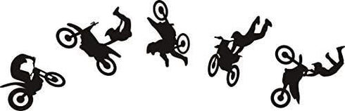 Cool Motocross Wall Sticker for Home Decor Decals Motocross Graphic Extreme Sport Motorcycle Silhouette Removable Wall Art DIY Vinyl...