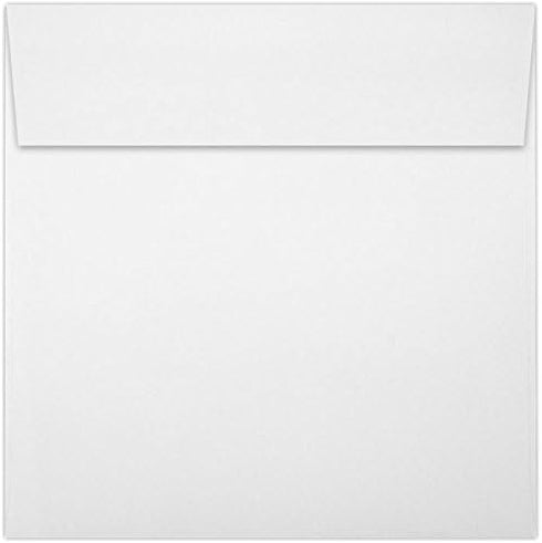 LUXPaper Square Invitation Envelopes | Peel & Press | 5 3/4" x 5 3/4" | White | 100% Recycled | 80lb. Text | 50 Qty...