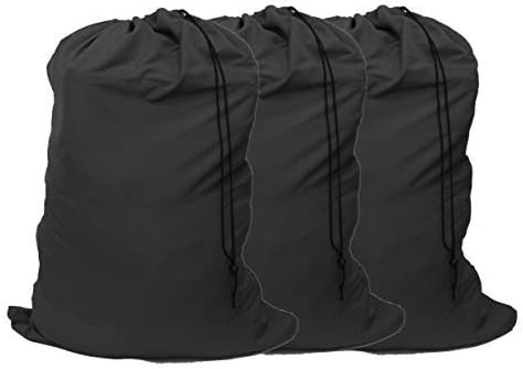 Extra Large Laundry Bag 3 Pack, Black, Travel Laundry Bags with Drawstring Closure, 30"x40", for college, dorm and apartment dwellers (3PCS Black)...