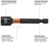 Railer Nut Driver Set - Premium 4 Inch 5-Piece Nutsetter Bit Set With A Storage Bit Holder & Carabiner...