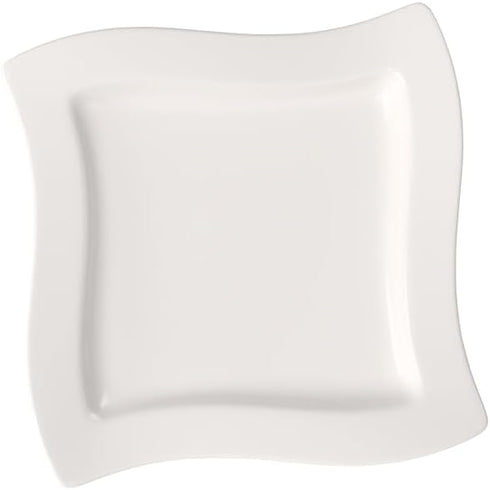 Villeroy & Boch New Wave Square Salad Plate, 9.5 in, Premium Porcelain, White...