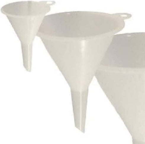 Chef Craft Set of 4 General Purpose Plastic Assorted Sizes Nested Funnel Set, White...