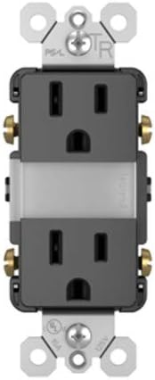 Legrand radiant NTL885TRBKCC6 15 Amp Adjustable LED Night Light Outlet, Tamper Resistant Decorator Receptacle, Optional Louver, Black (1 Count)......