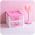 New Lovely Cosmetic Case Storage Cabinet Box Room Desktop Makeup Organizer With Two-tier Desk Receiving Drawers...