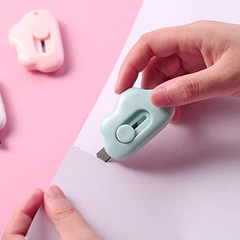 Jewelry Making Supplies LRESJJIUJ 3 cloud shaped mini art and art knives, box cutters, retractable and portable, suitable for cutting envelopes, m...