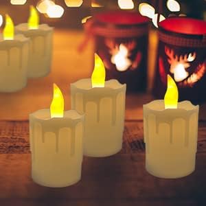 12 Pack Flameless Tea Lights Candles, Battery Operated LED Tea Light in Warm White,Flameless Flickering Romantic Wedding Candles for Festival Part...