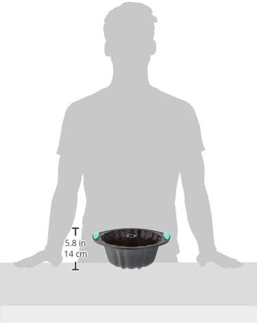 Trudeau Structure Silicone Fluted Cake Pan, Grey & Mint, 8.5 Cups...