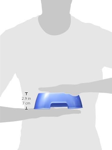 Van Ness Pet Food And Water Bowl, 44 OZ Capacity Plastic Dish For Dogs And Cats, Wide No-Tip Base Prevents Spills Blue...